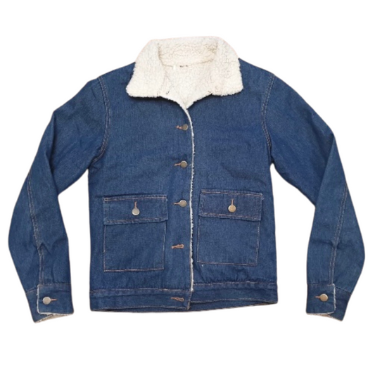 Blue Fleece Lined Vintage Denim Jacket