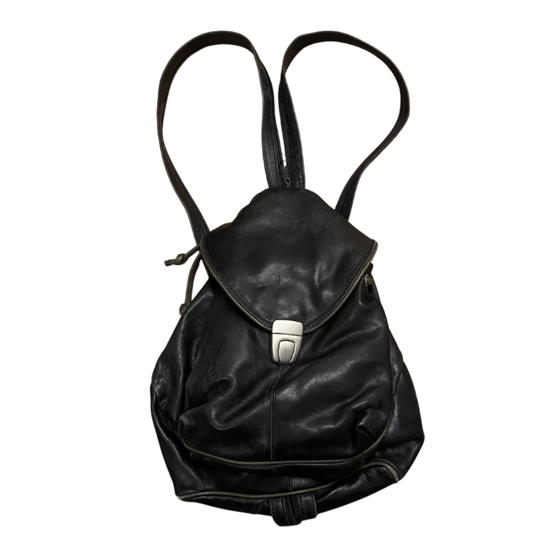 Black Leather Vintage Backpack