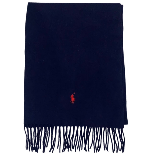 Dark Blue Polo Ralph Lauren vintage lambs wool scarf