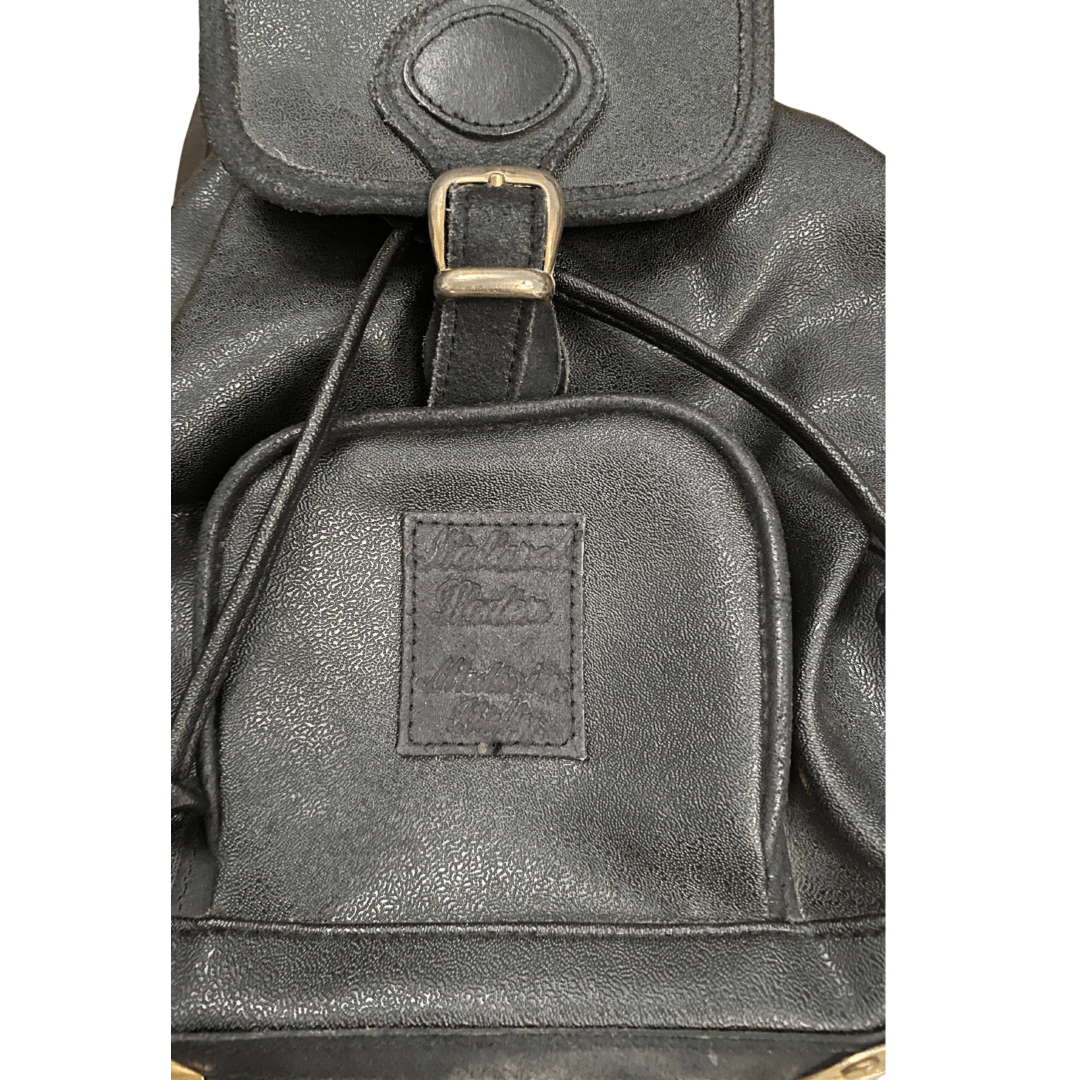 Black Leather Vintage Backpack