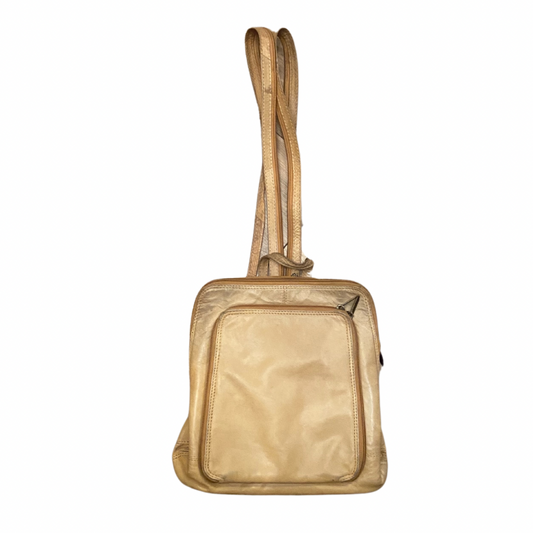 Vintage Beige Leather Backpack