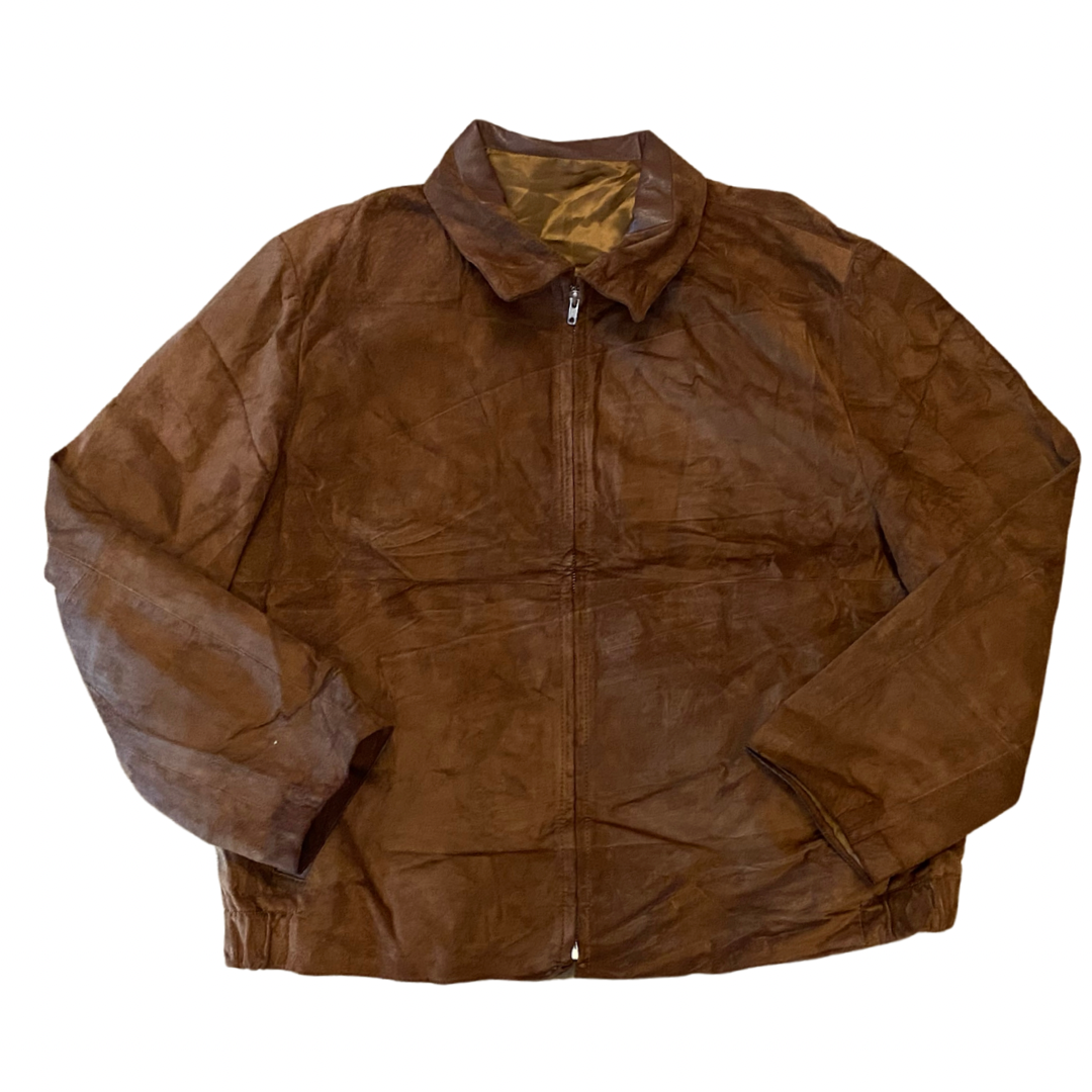 Brown Suede Vintage Bomber Jacket