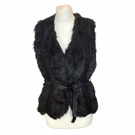 Black Faux Fur Vintage Gilet