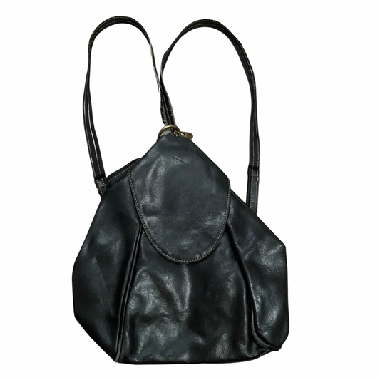 Black Leather Vintage Backpack