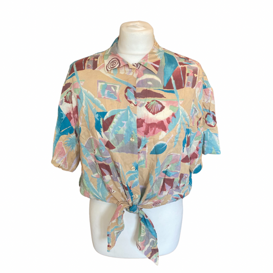 Vintage Multicoloured Tie Up Shirt