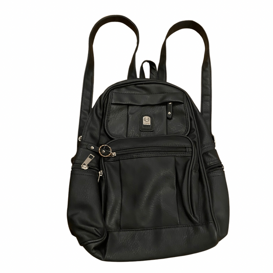 Black Leather Vintage Backpack