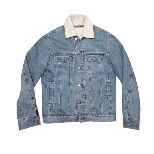 Blue Fleece Lined Vintage Denim Jacket