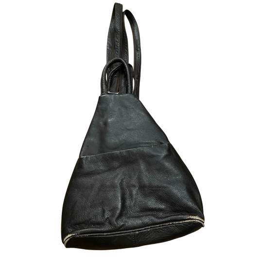 Black Leather Vintage Backpack