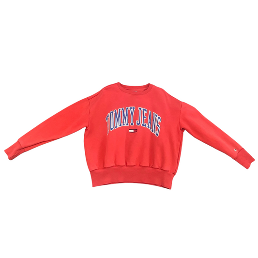 Red Oversized Vintage Tommy Hilfiger Crew Neck Jumper