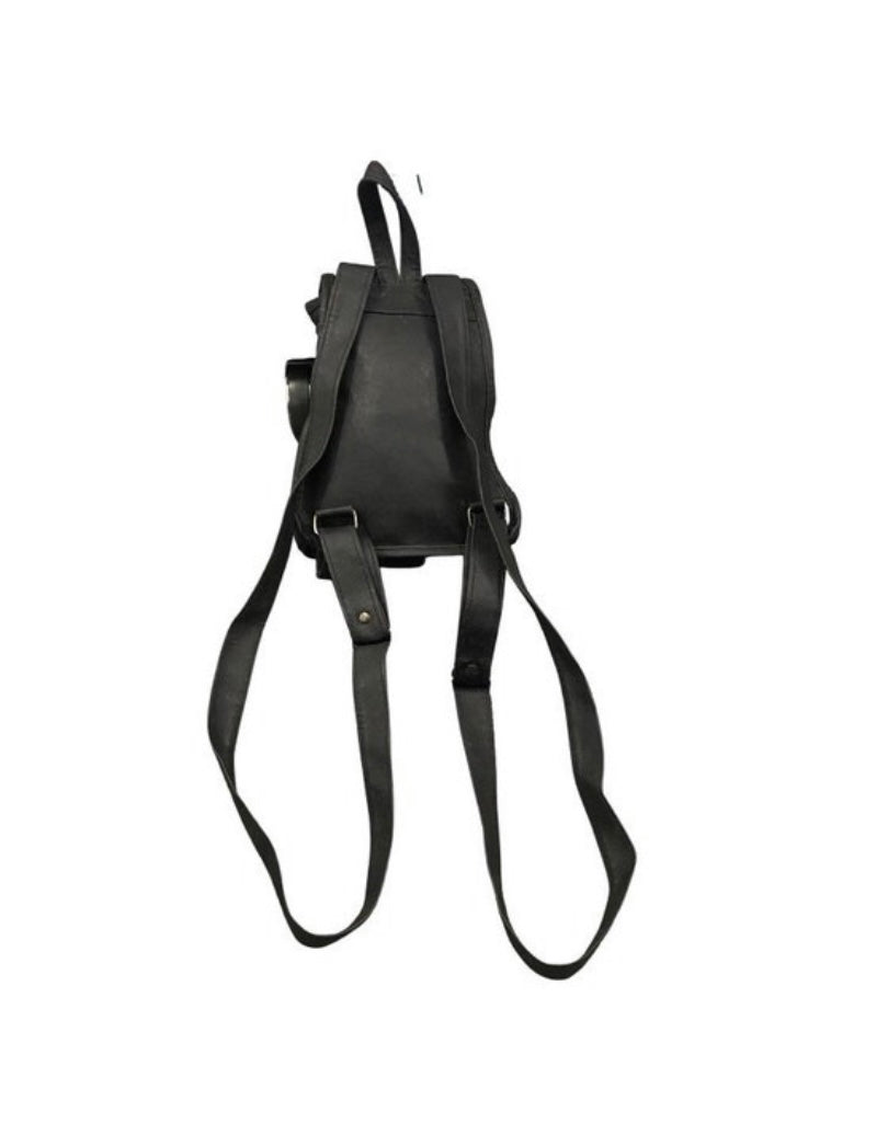 Small Black Leather Vintage Backpack