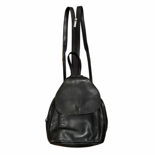 Black Leather Vintage Backpack