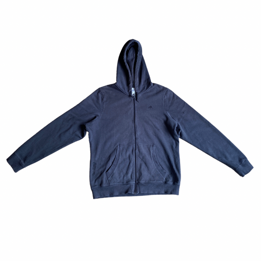 Black Vintage Adidas Zip-Up Hoodie - M