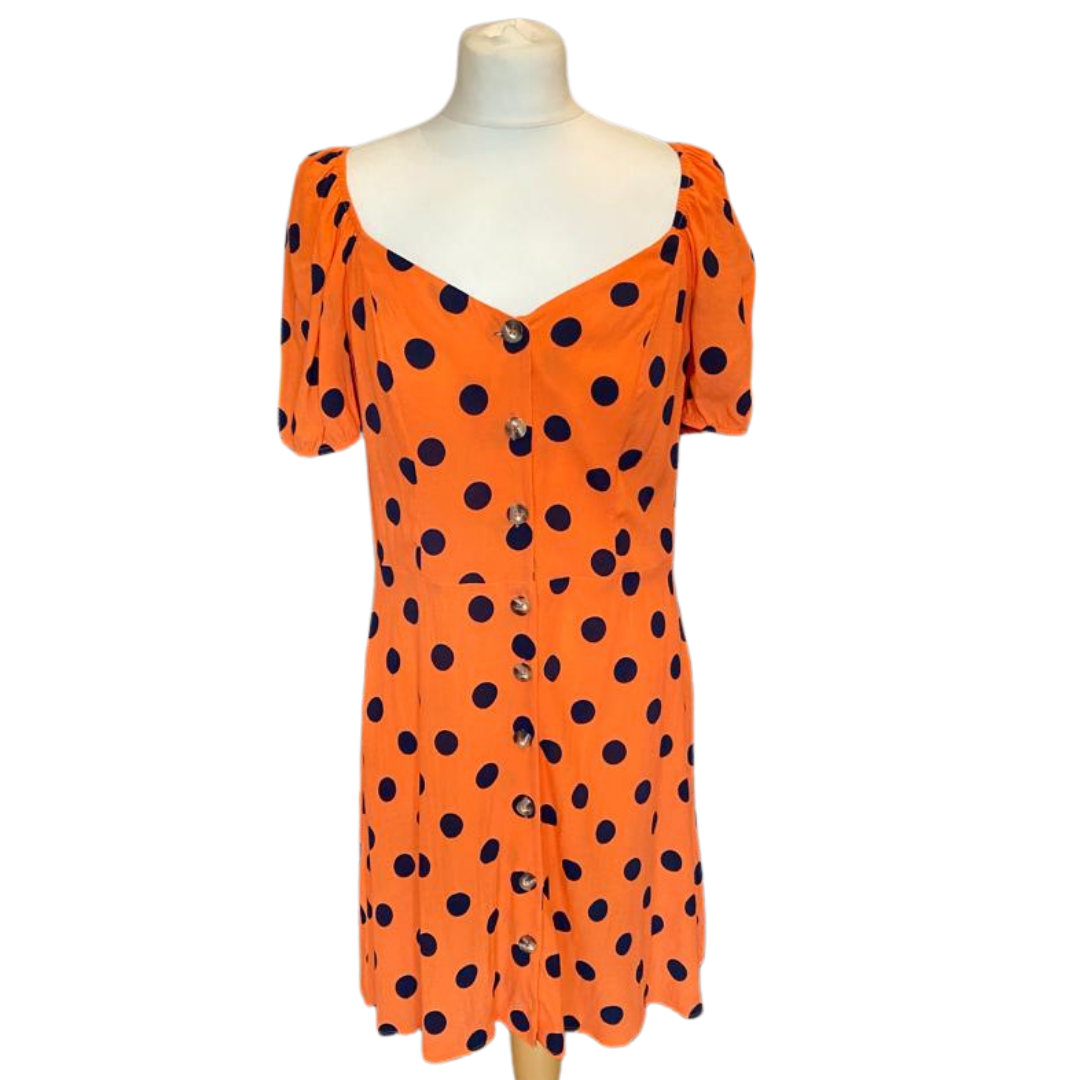 Orange Polka Dot Vintage Tea Dress