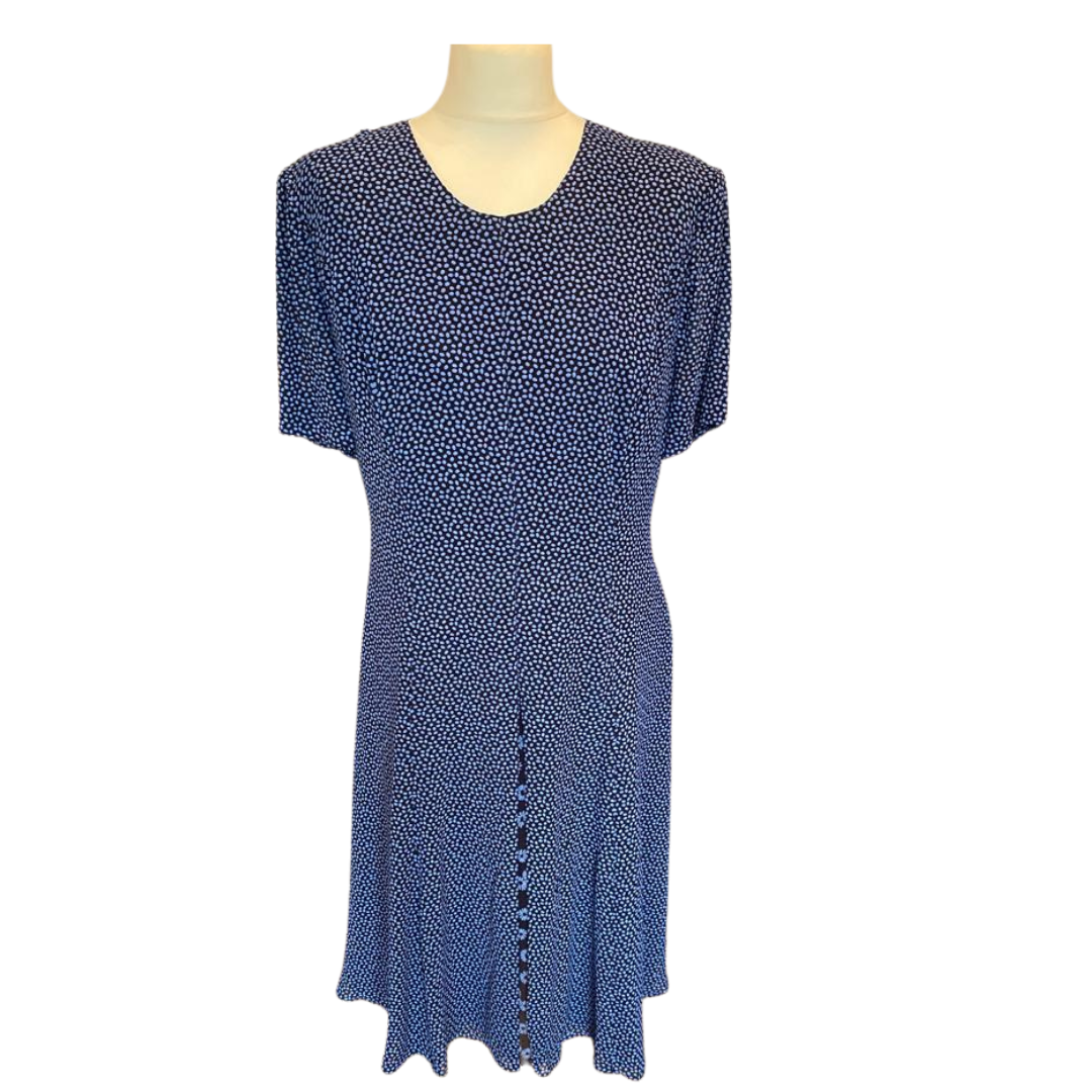 Blue Pattern Vintage Smock Dress