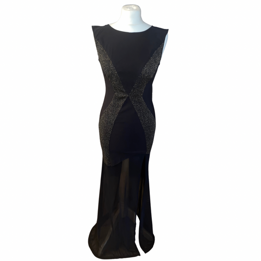 Black & Gold Vintage Maxi Party Dress