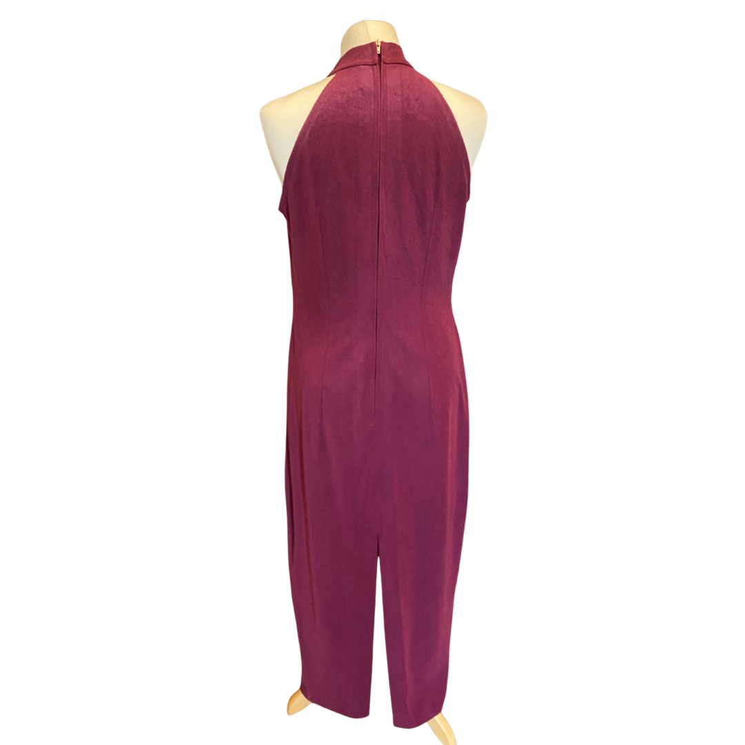 High Neck Purple Sleeveless Vintage Maxi Dress