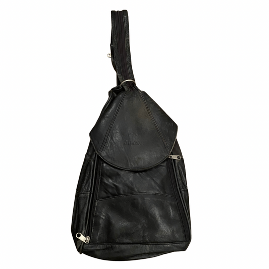 Black Leather Vintage Backpack