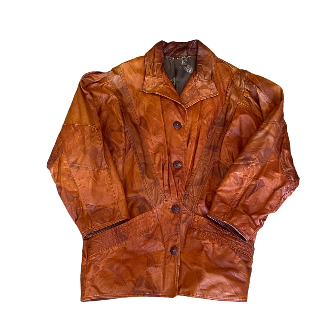 Brown Italian Leather Vintage Jacket