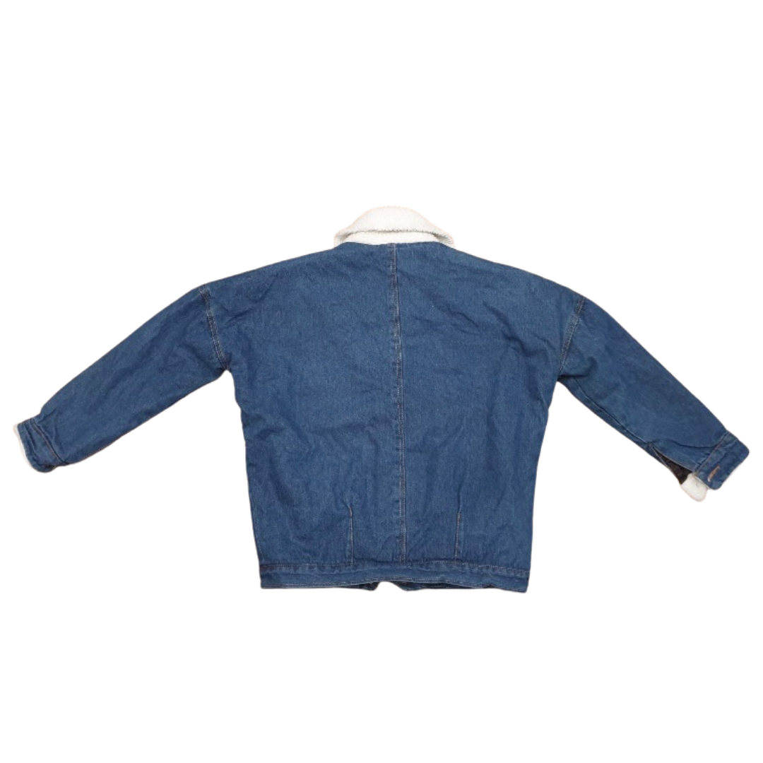 Oversized Blue Fleece Lined Vintage Denim Jacket